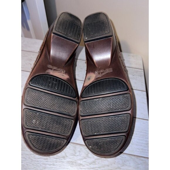 DANSKO Womens Clogs Shoes Brown Leather Slip On Low Heels SZ 39 - Picture 11 of 16